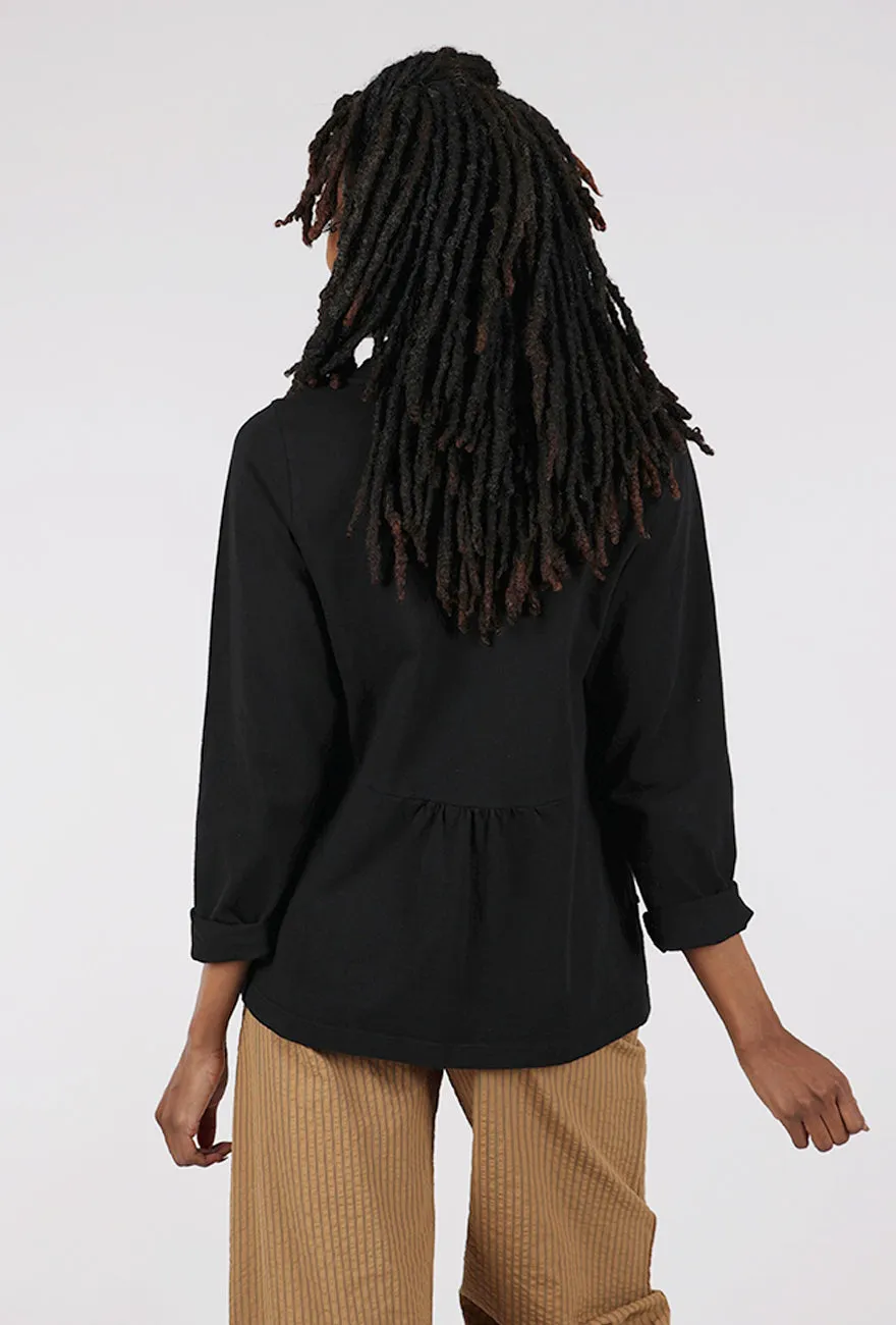 Cozy Fit Paper Cotton Blazer, Black