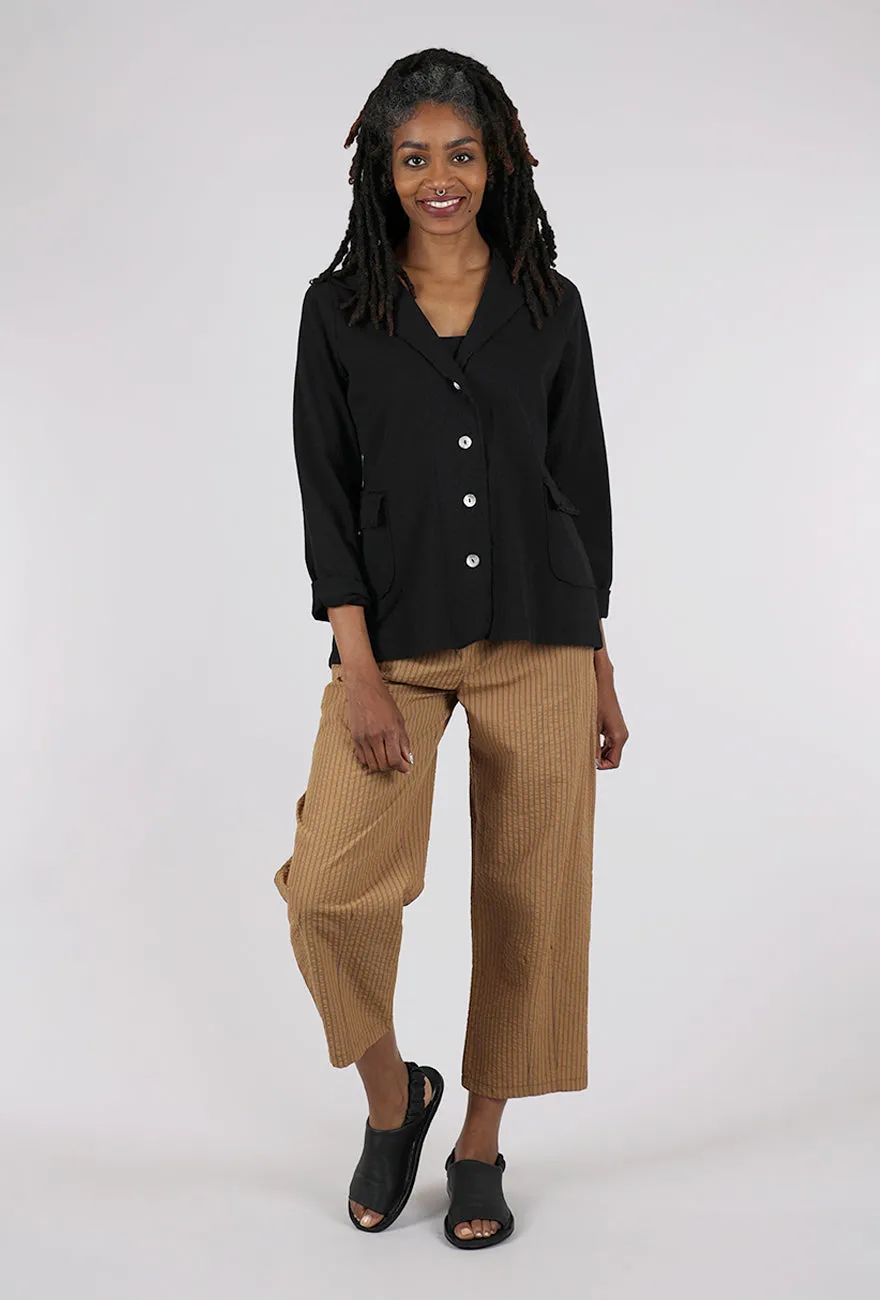 Cozy Fit Paper Cotton Blazer, Black