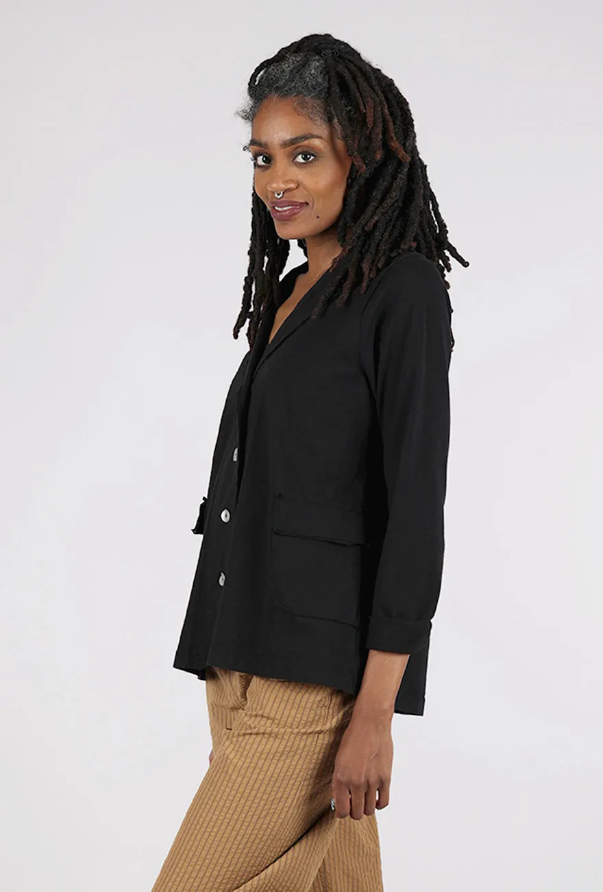 Cozy Fit Paper Cotton Blazer, Black