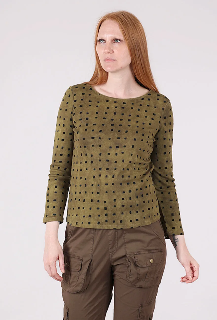 Cozy Rib Everyday Tee, Avocado Thick Fabric Stretchy Material