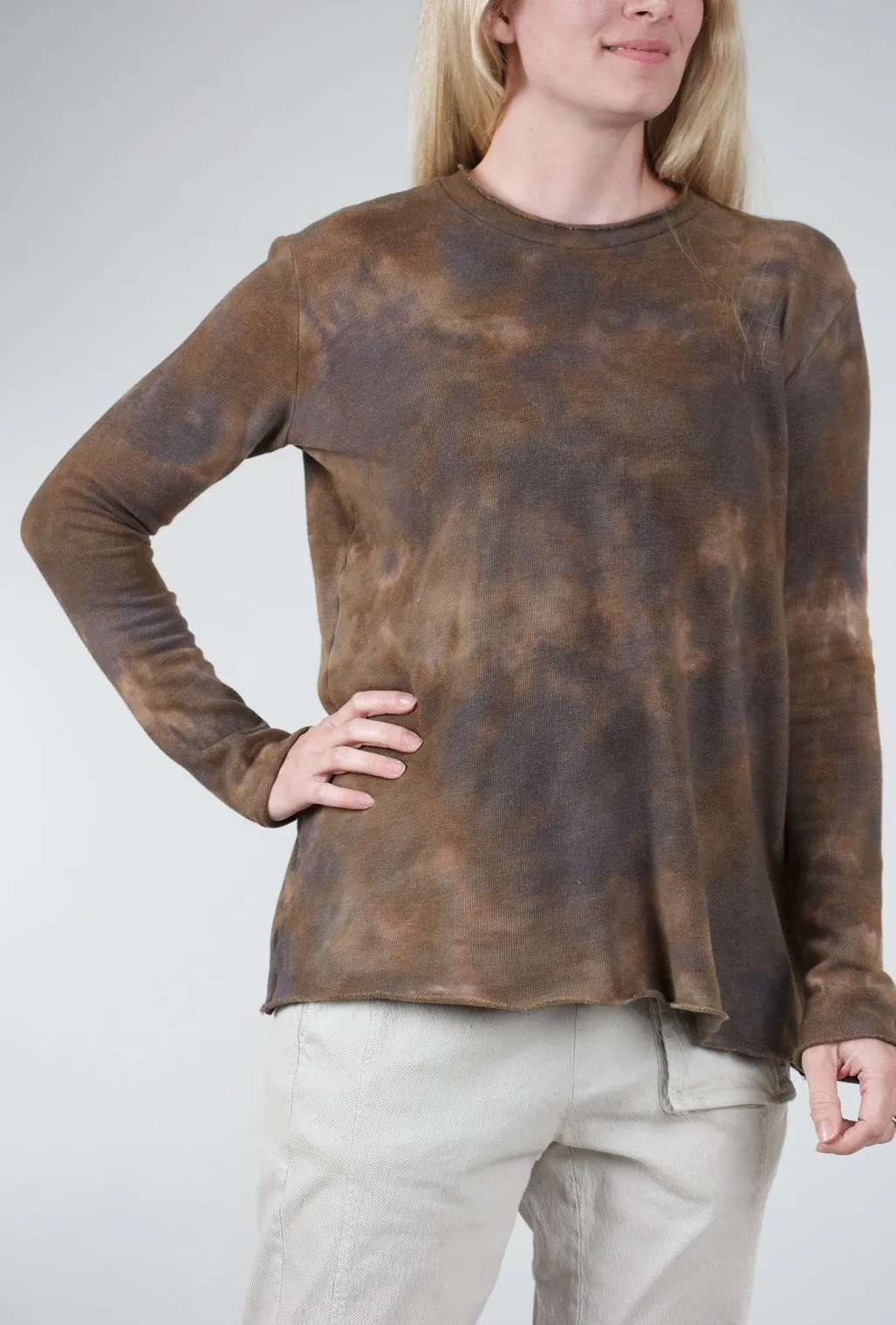 Cozy Smoosh Top, Khaki Relaxed Style