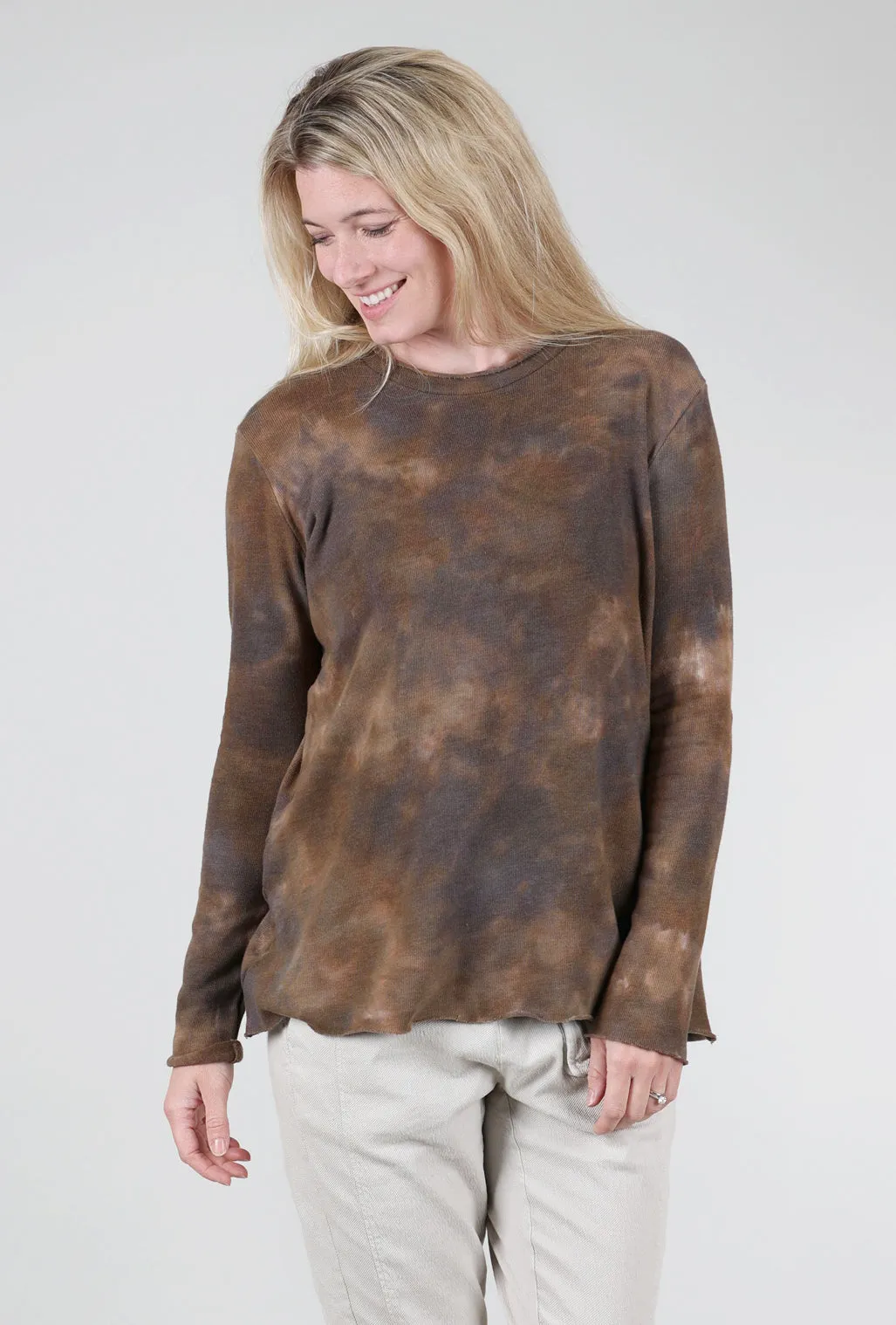 Cozy Smoosh Top, Khaki waist-cinched