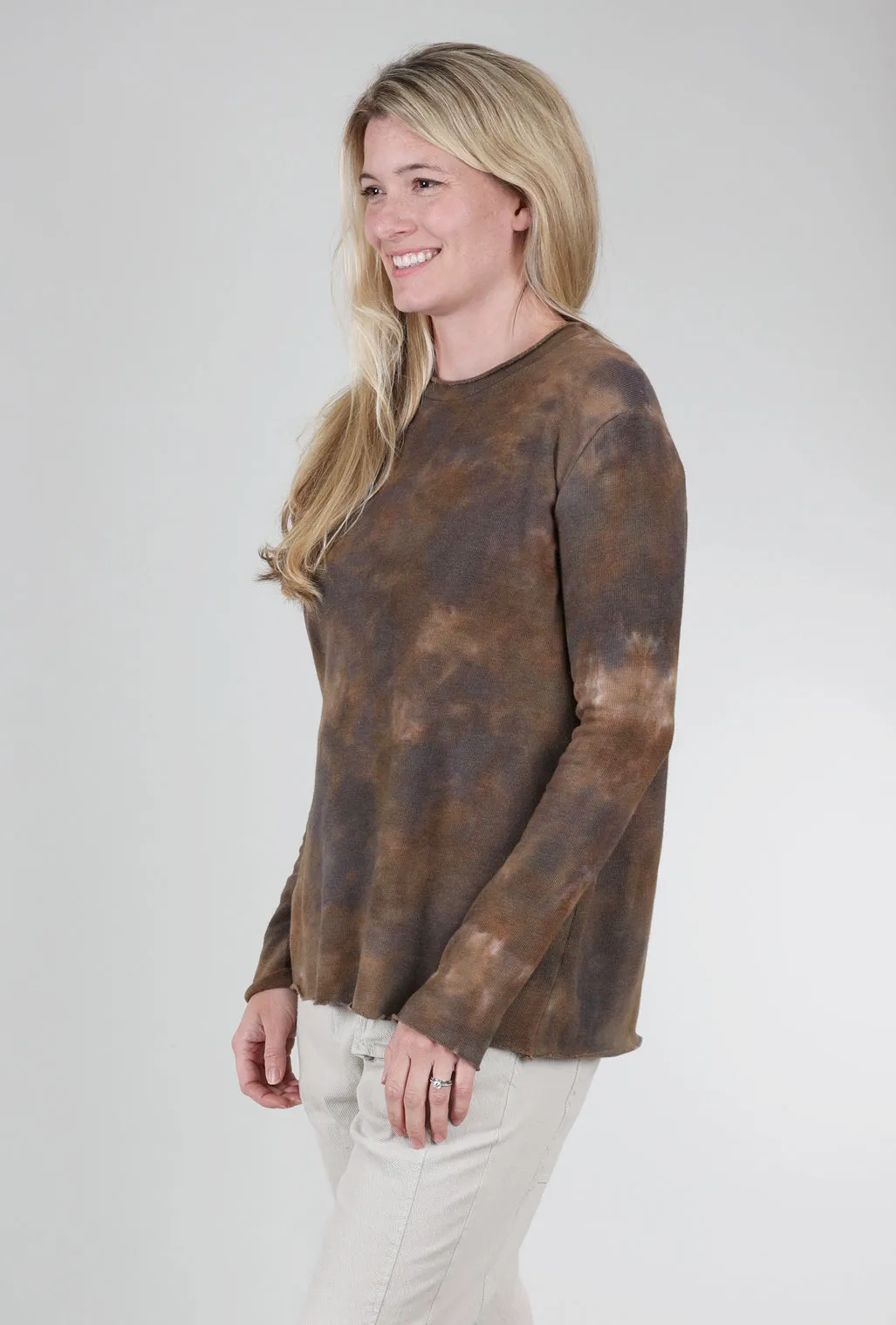 Cozy Smoosh Top, Khaki Relaxed Style
