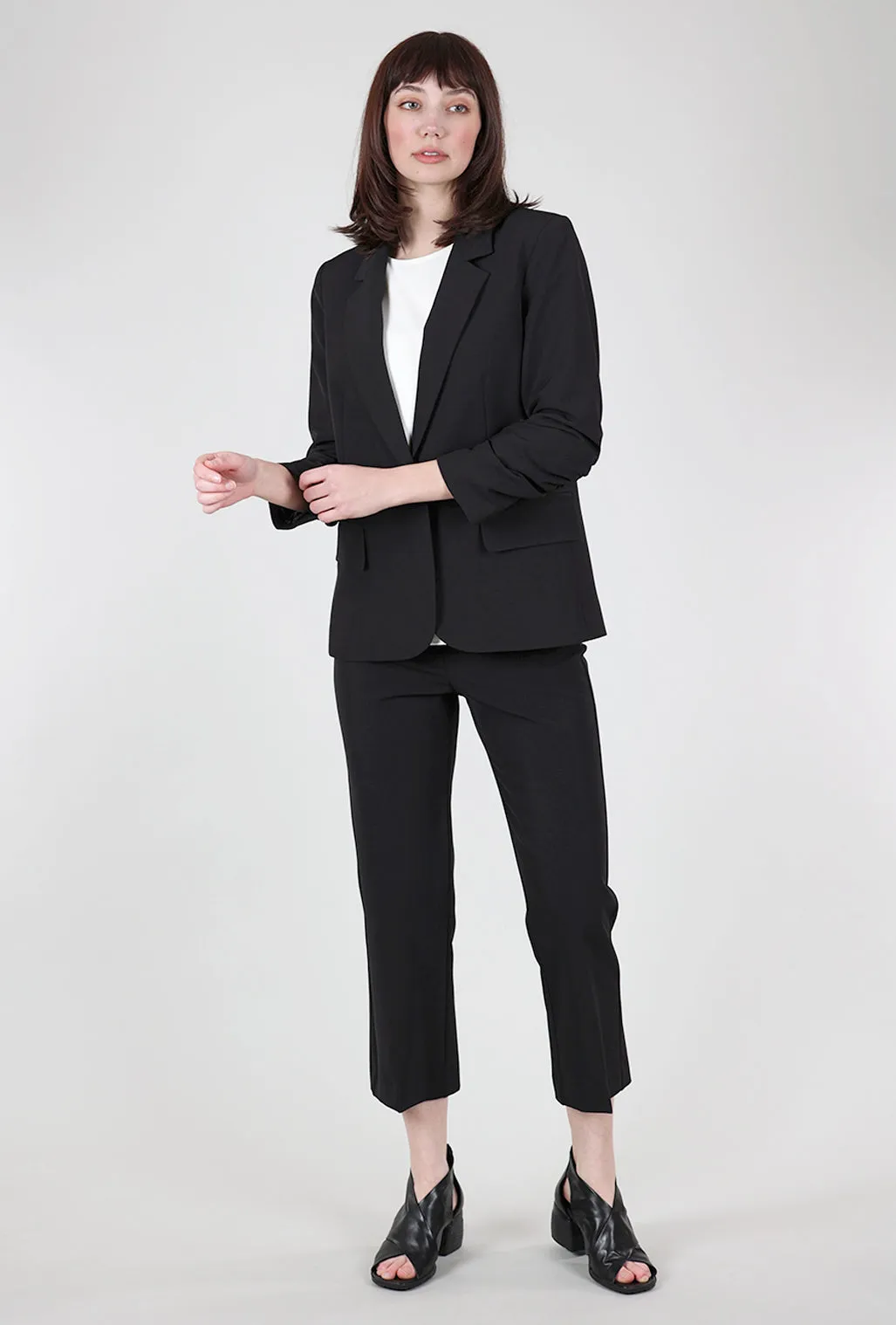 Crepe Crop Flare Pant, Black Comfortable Touch