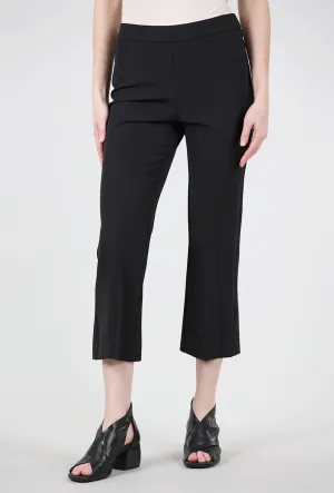 Relaxed Fit Crepe Crop Flare Pant, Black