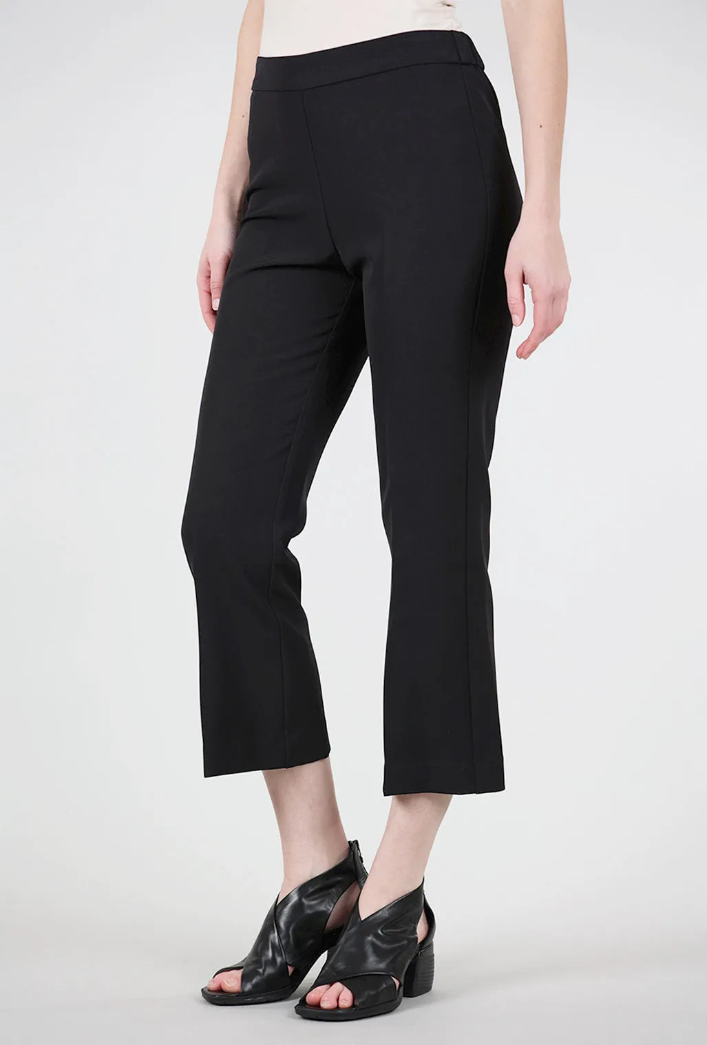 Crepe Crop Flare Pant, Black Comfortable Touch