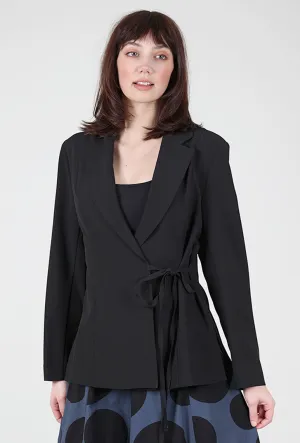 humid Crepe Tie Jacket, Black