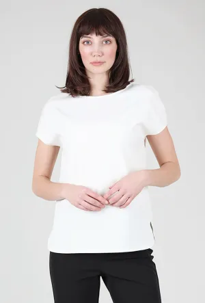 Simple Crepe Top, Ivory Neutral Colors