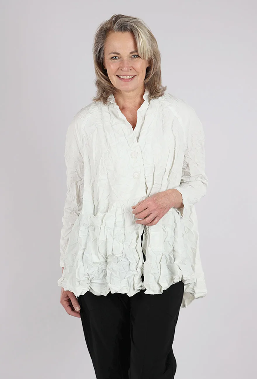Winter Ready Sustainable Material Crinkled Raglan Shirt Jacket, Ice