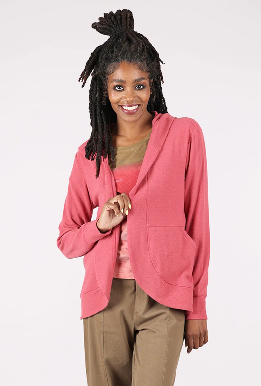 Crisp Non-deforming Butter Rib Knit Comfort Cardie, Garnet