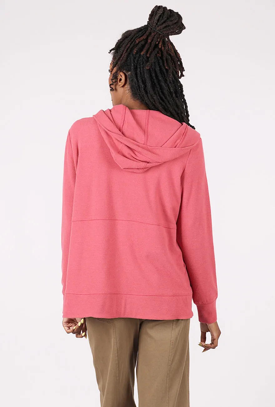 Crisp Non-deforming Butter Rib Knit Comfort Cardie, Garnet