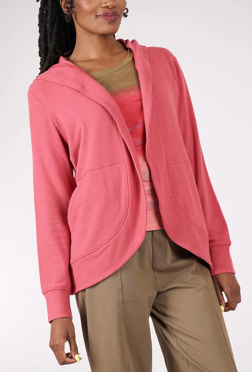 Crisp Non-deforming Butter Rib Knit Comfort Cardie, Garnet