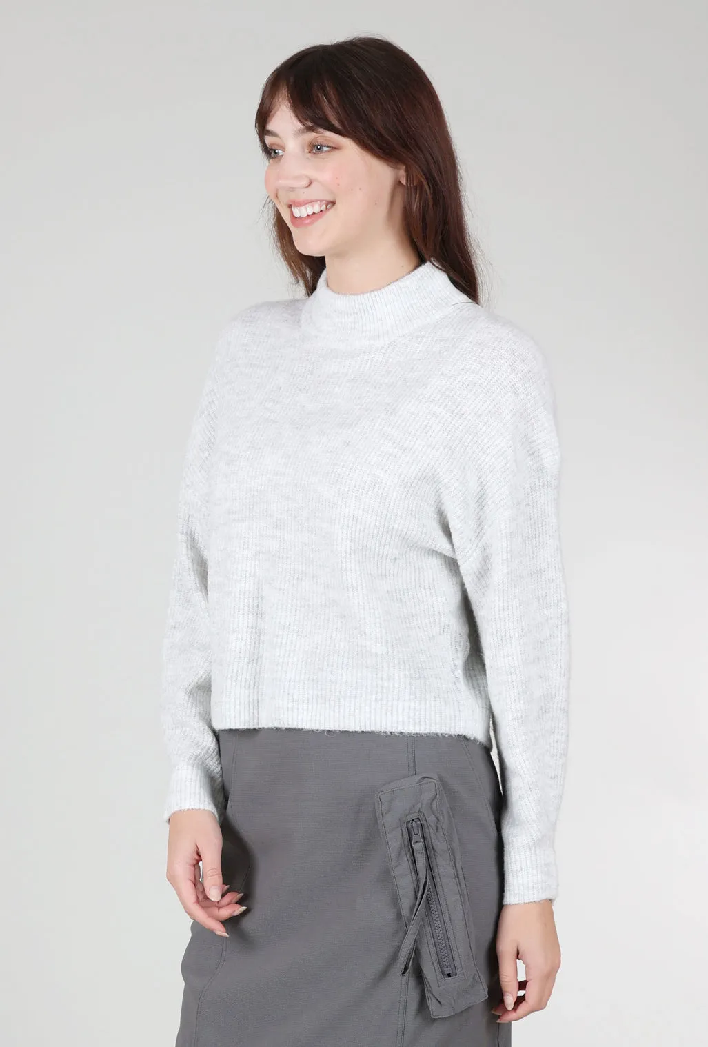 Crisp Non-deforming Nola Sweater, Heather Gray