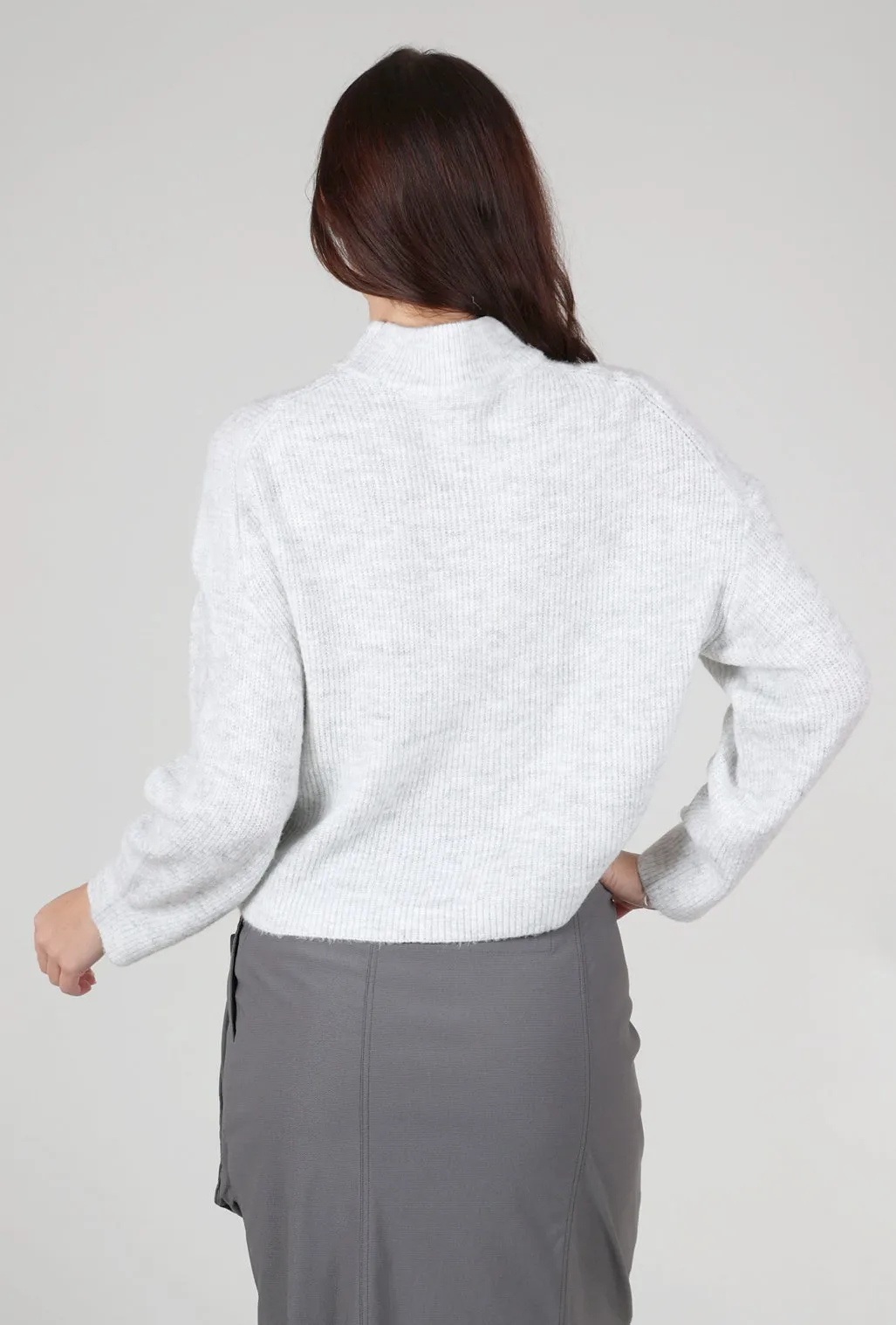 Crisp Non-deforming Nola Sweater, Heather Gray