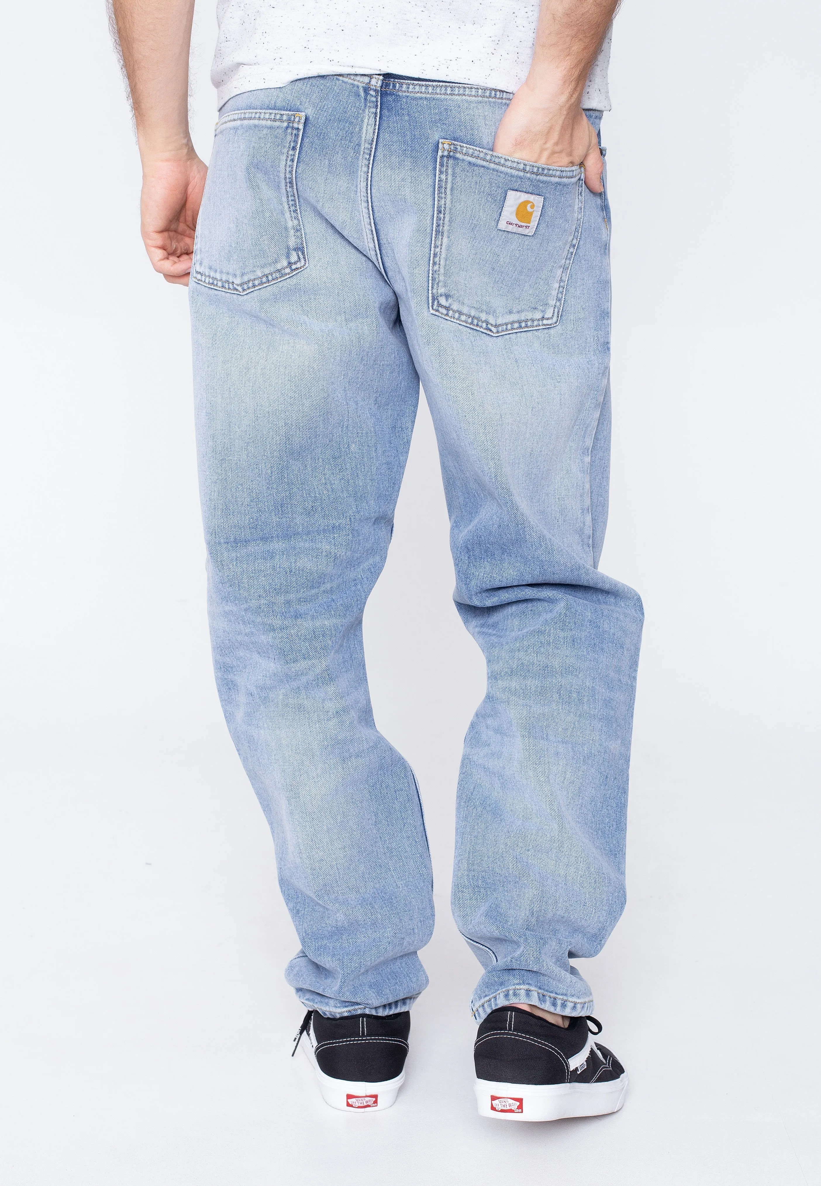 Crisp Shape Carhartt WIP - Newel Blue Light Used Wash - Jeans