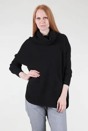 Versatile textured top Favorite Waffle Cowl, Black
