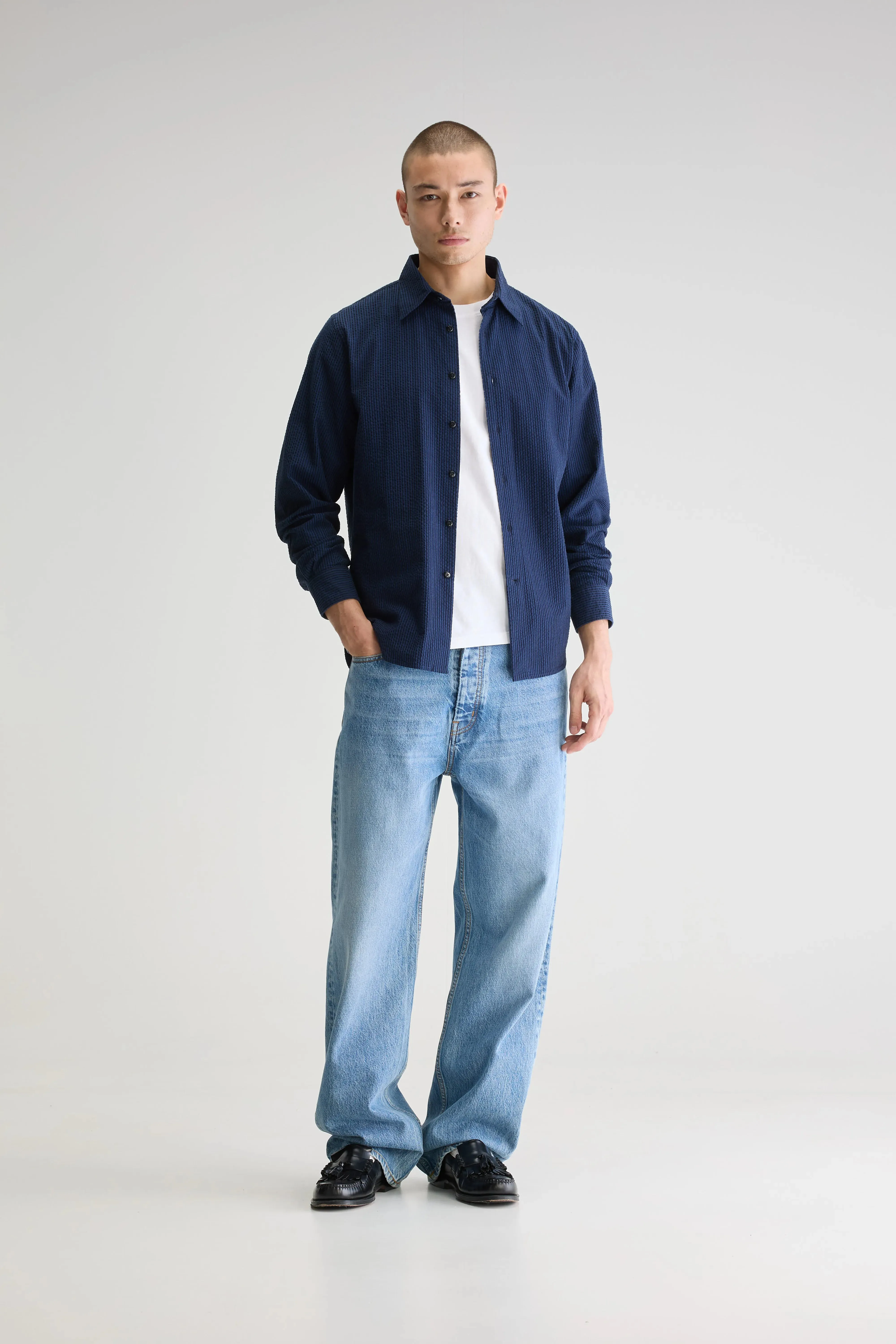 Crisp Style Franklin regular shirt (251 / M / STRIPE A)