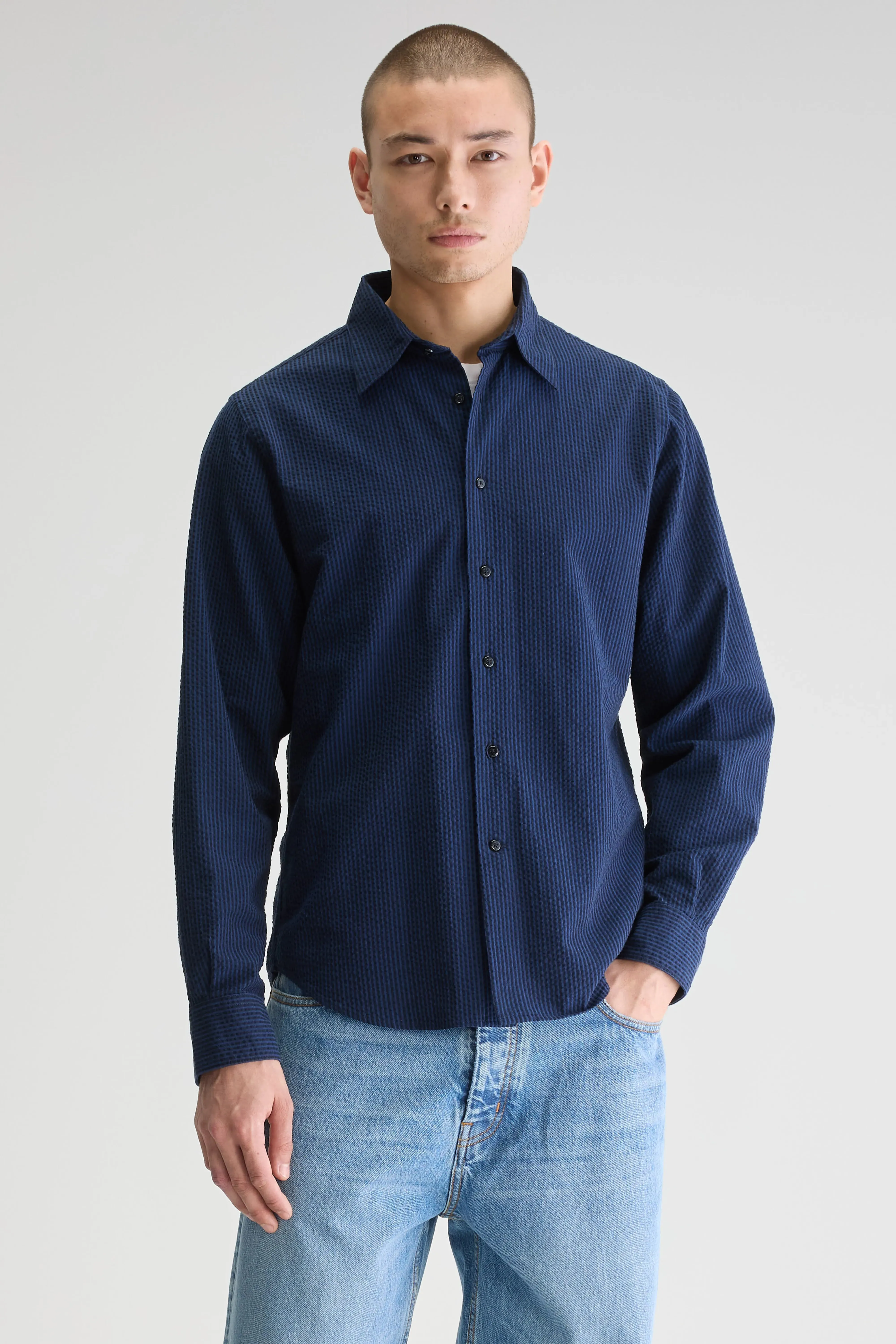 Crisp Style Franklin regular shirt (251 / M / STRIPE A)