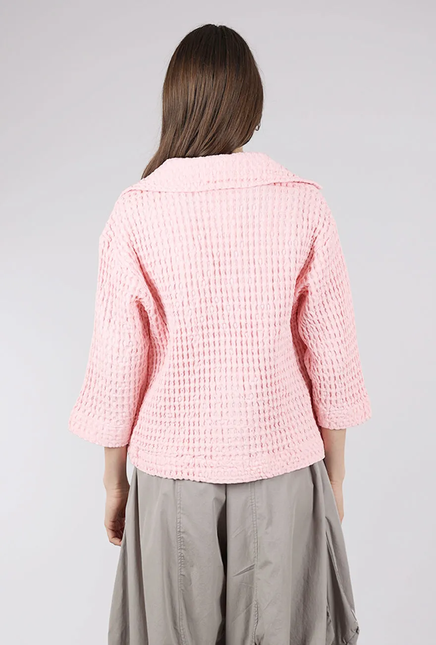 Crisp Style Waffle Swing Jacket, Pink Flamingo