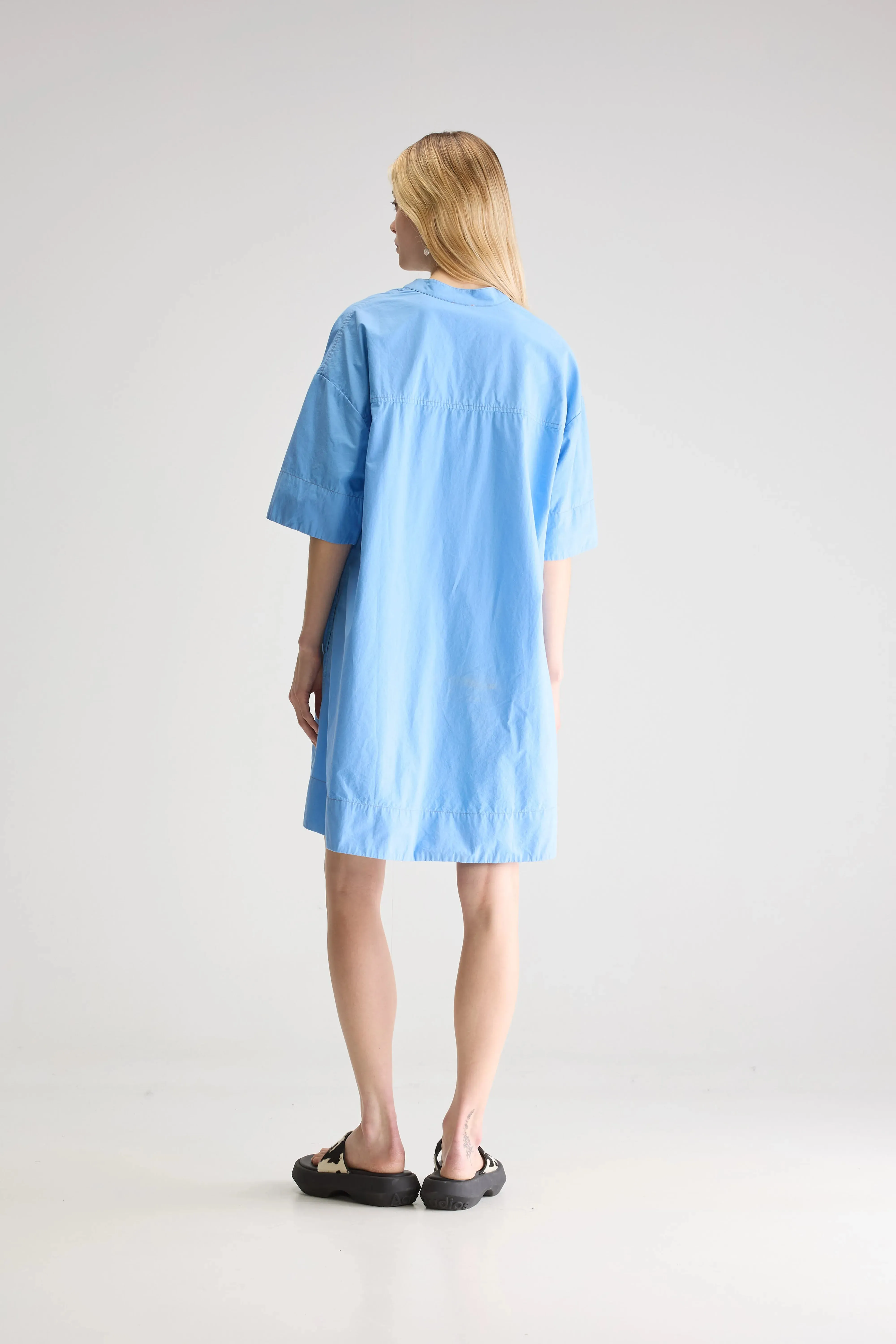 Crisscross Back Kelly shirt dress (251 / W / BLUE SHIRT)