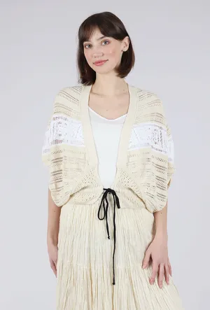 Crochet Openwork Vest, Cream Knitwear for layering Relaxed winter knit