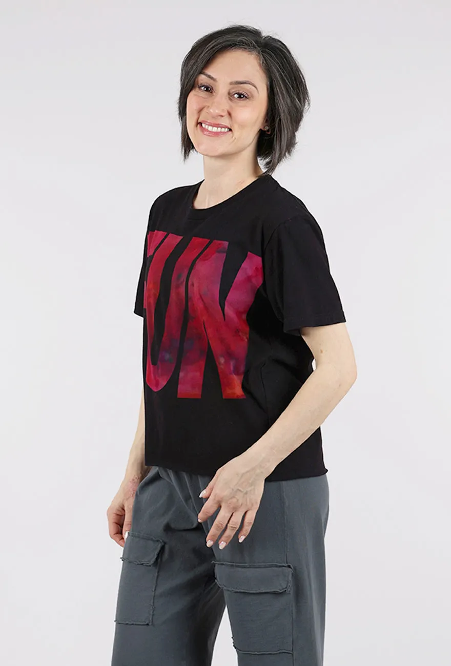 Crop FUN Tee, Black/Red Cyberpunk - high - tech
