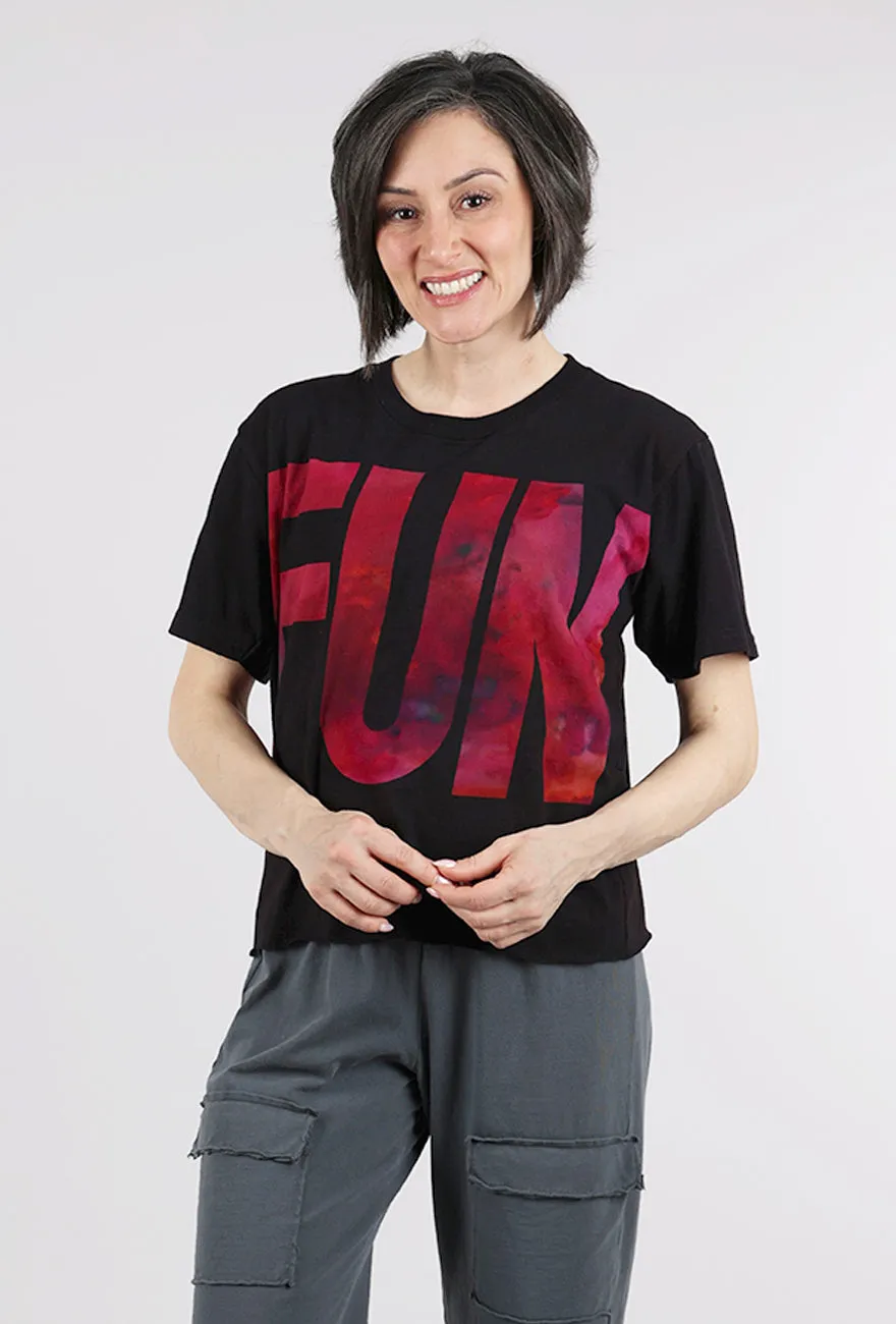 Crop FUN Tee, Black/Red Modern Trend Look