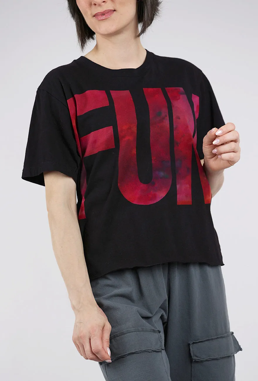 Crop FUN Tee, Black/Red Cyberpunk - high - tech