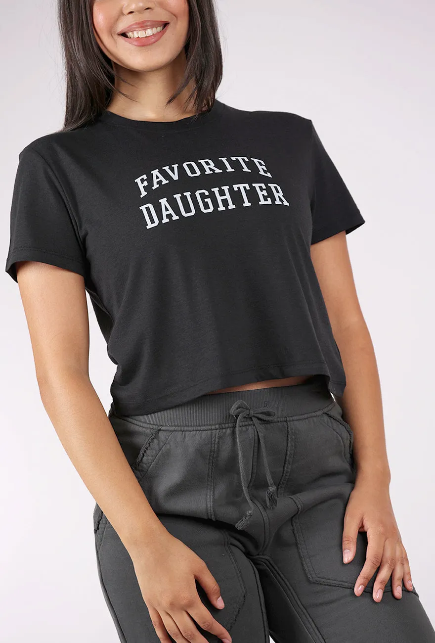 Cropped Collegiate Tee, Black Retro - modern - classic - modern