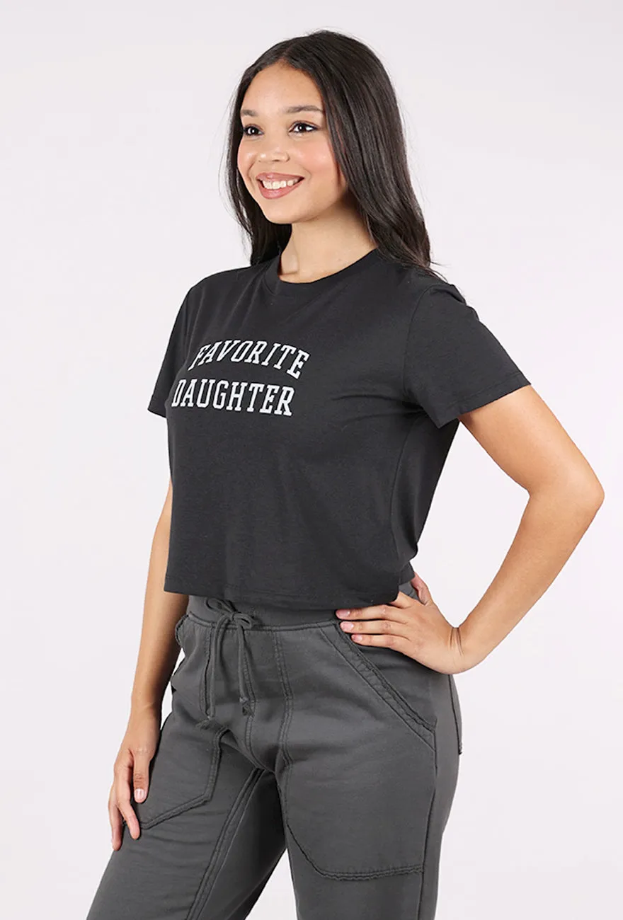 Cropped Collegiate Tee, Black Retro - modern - classic - modern