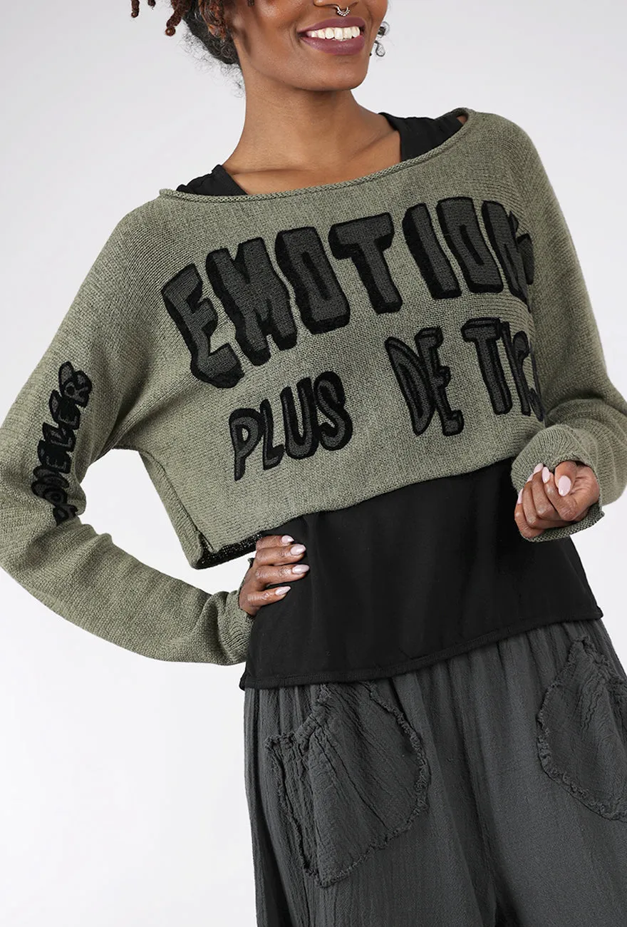 Cropped Emotions Pullover, Camp Raglan Sleeve
