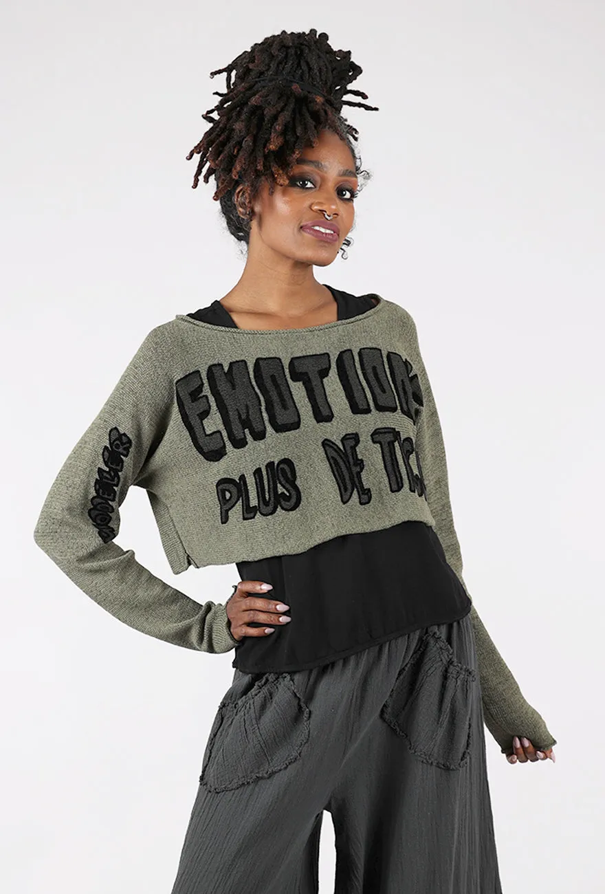 Cropped Emotions Pullover, Camp Raglan Sleeve