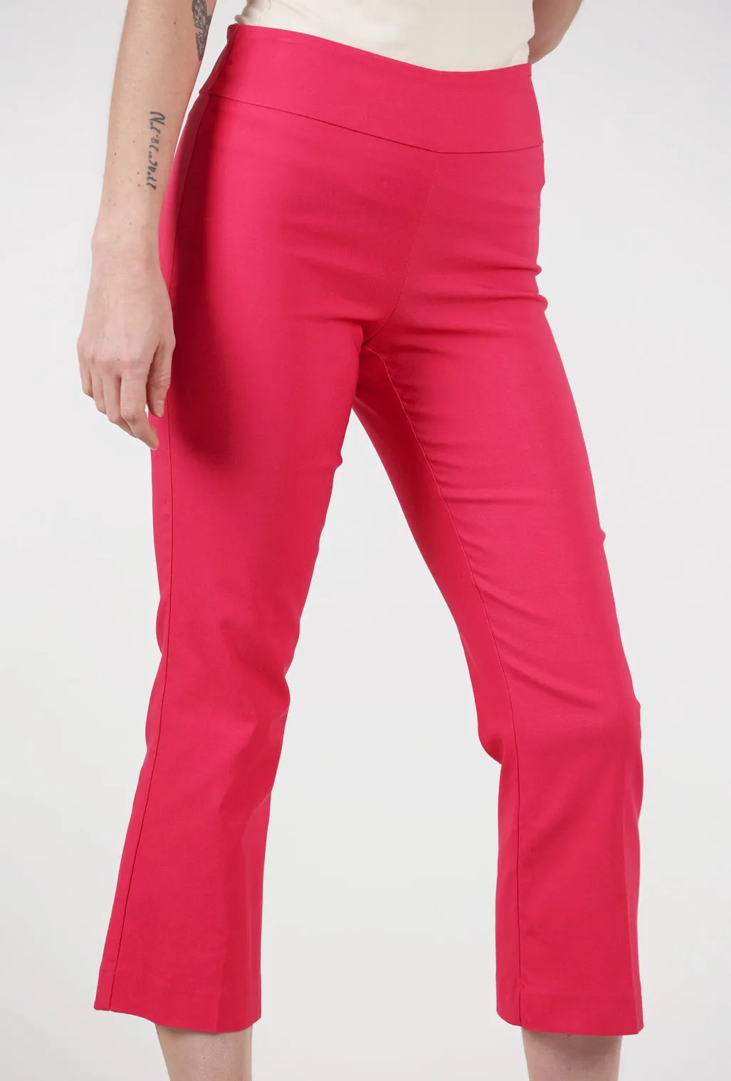Cropped Flare Pant, Pink Fashionable Comfort