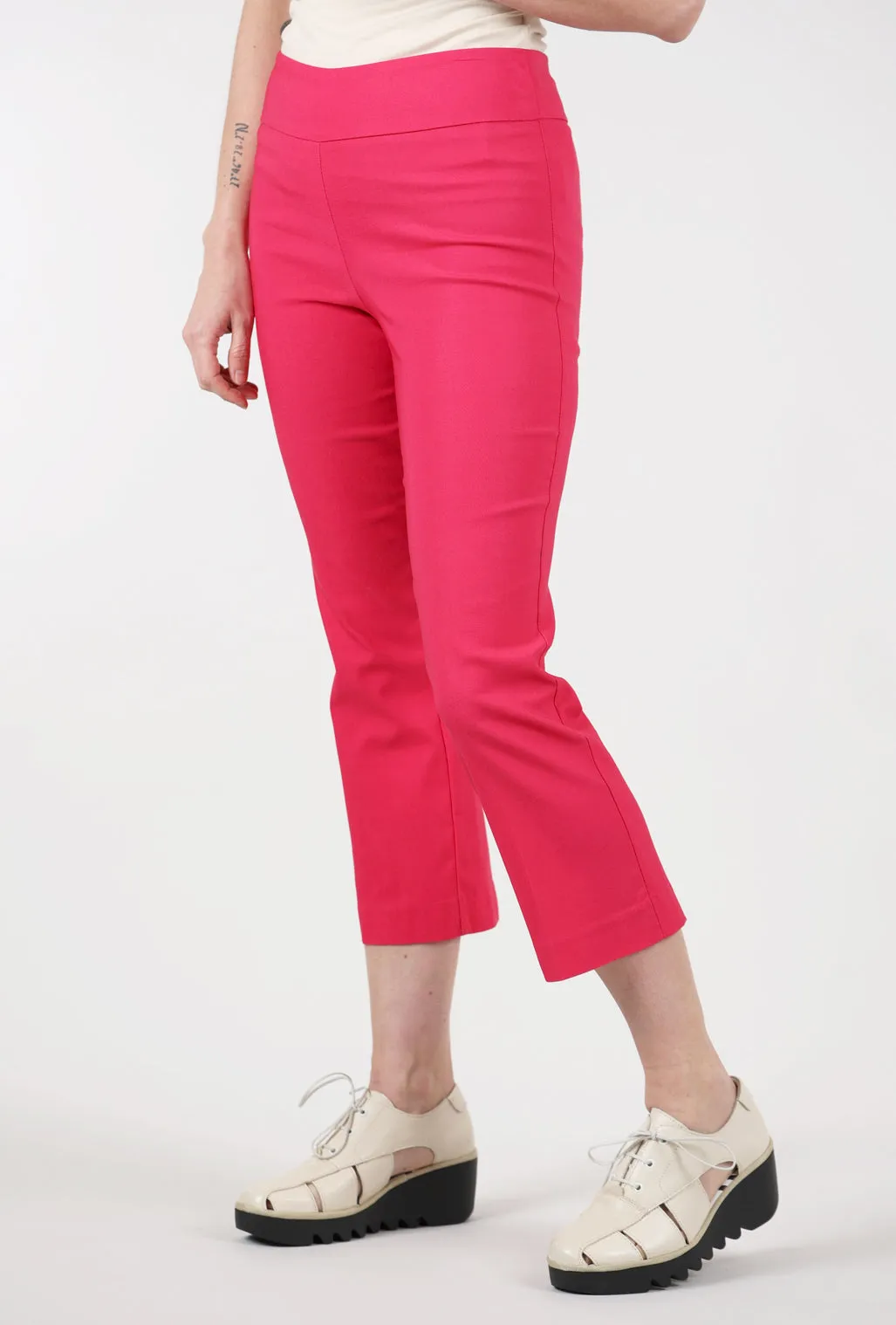 Cropped Flare Pant, Pink Fashionable Comfort