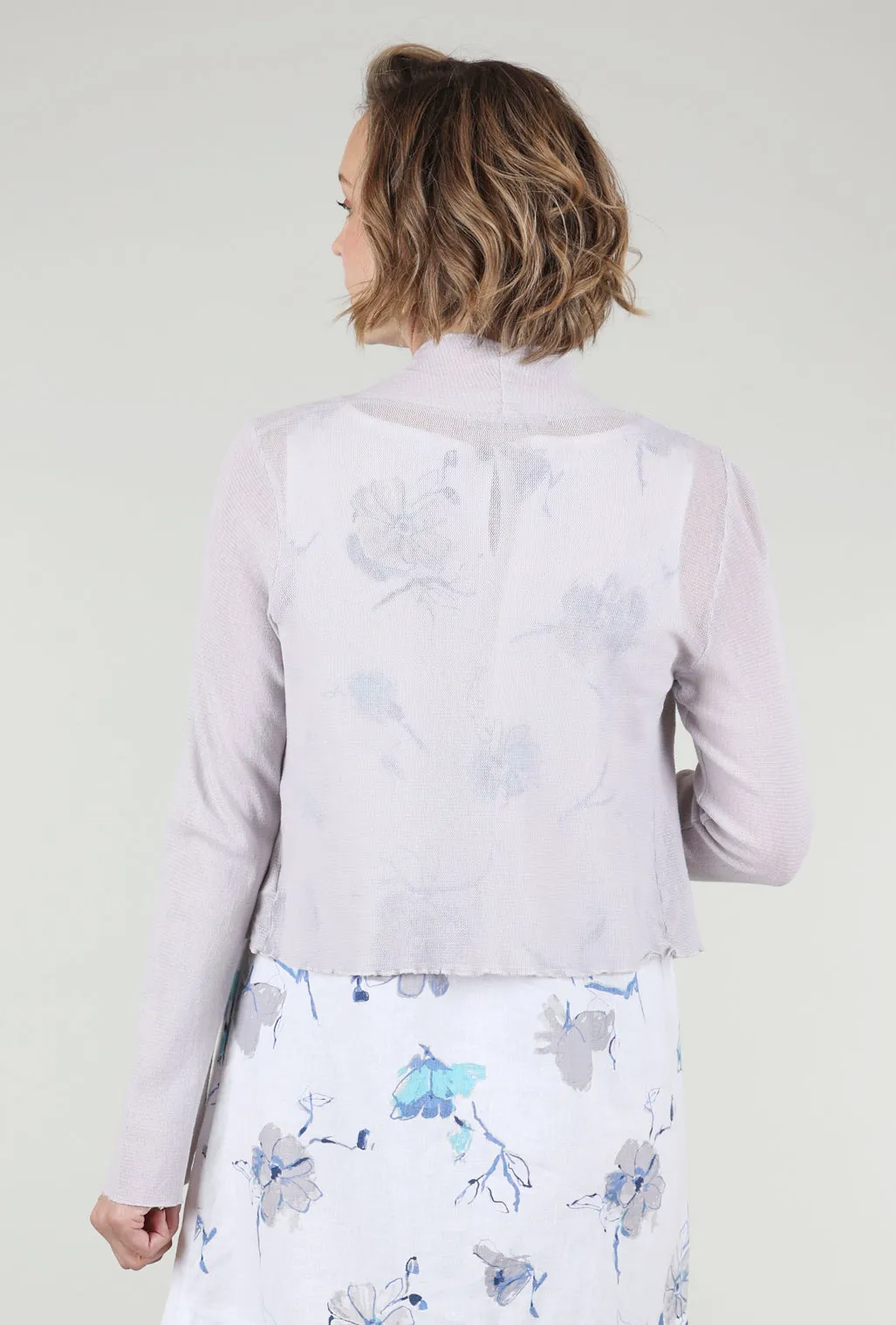 Cropped Tulle Cardie, Aluminum Modern Look