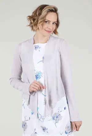 Relax Mood Chill Style Cropped Tulle Cardie, Aluminum