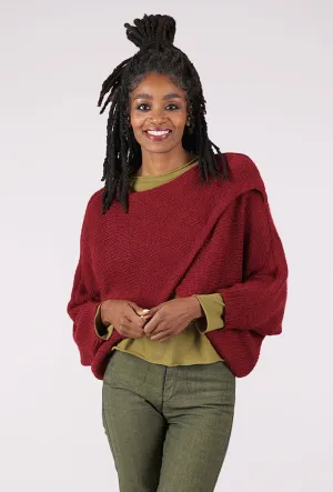 Crossover Sweater, Merlot Essential knitted wear Textured winter sweater