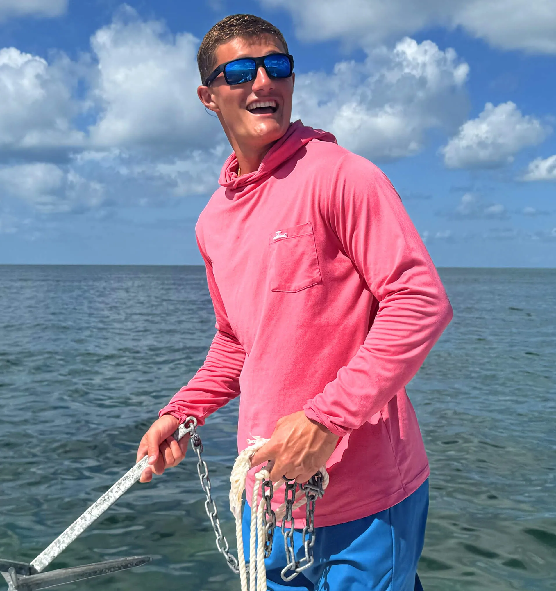 Cuffed Cuff Skiff Dogs: Ocean Flex Hoodie - Fog Gray