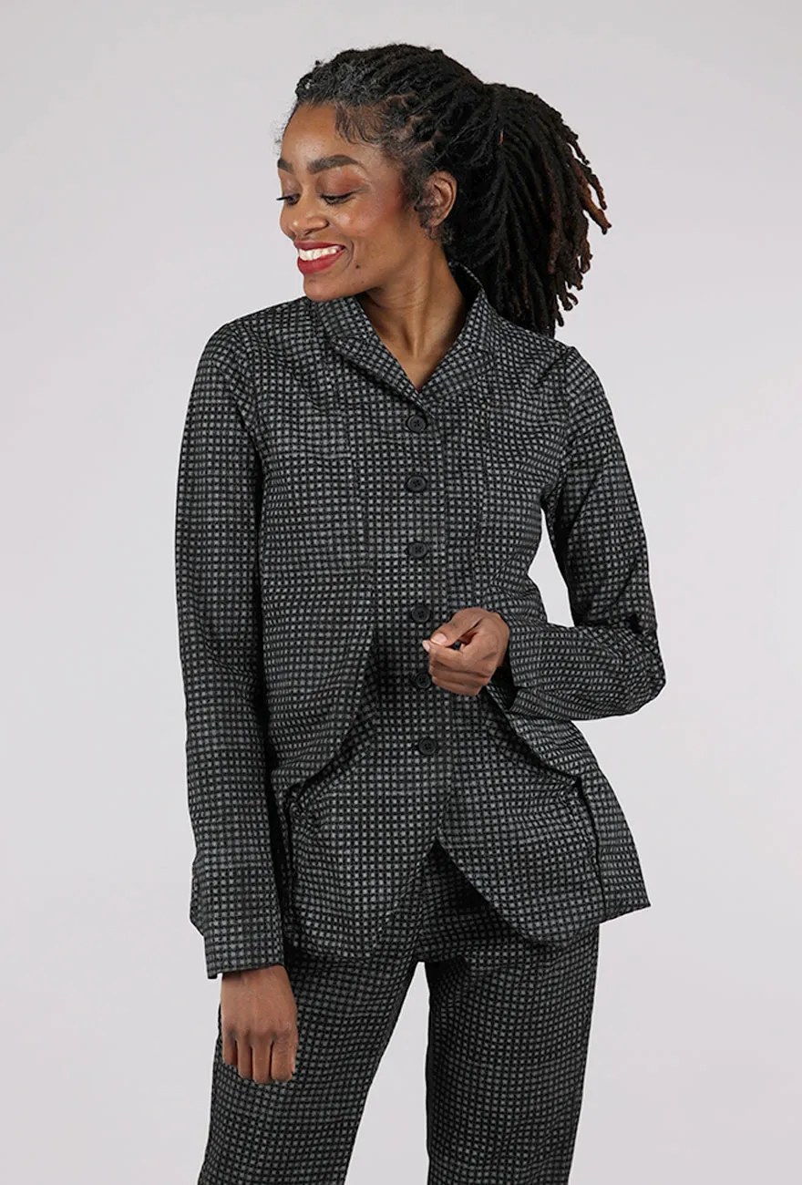 Benefit Cotton Check Flap Pocket Jacket, Black