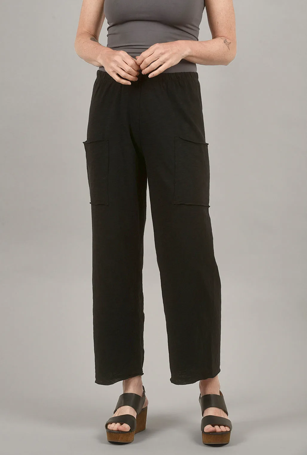 Cotton Slub Pocket Flood, Black Stylish Comfort Premium Quality
