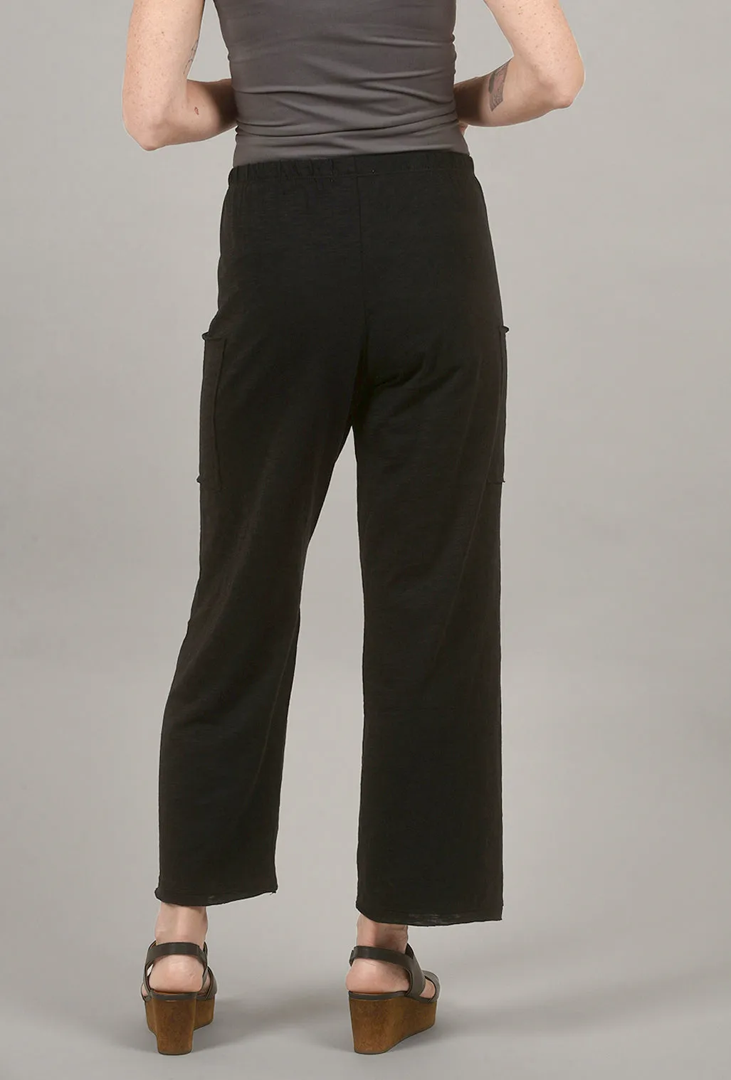 Daily Comfort Cotton Slub Pocket Flood, Black