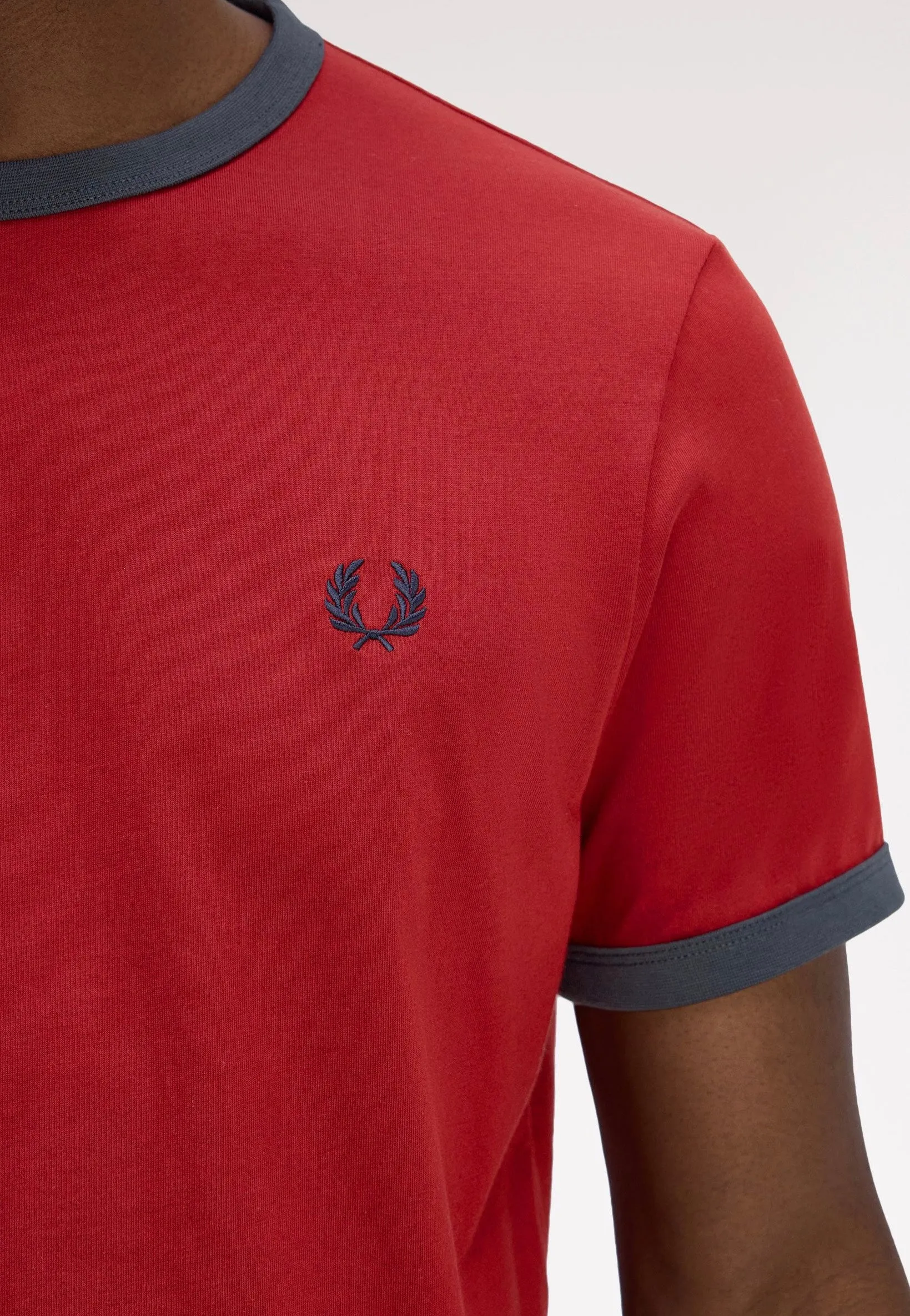 Daily Fit Fred Perry - Ringer Burnt Red/Navy - T-Shirt