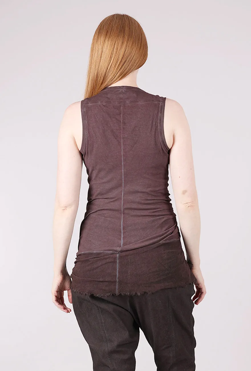 Daily Fresh Fit Tulle Trim Long Ribbed Tank, Flamingo Cloud