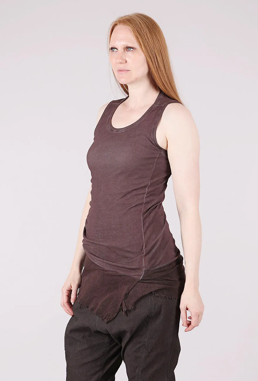 Daily Fresh Fit Tulle Trim Long Ribbed Tank, Flamingo Cloud