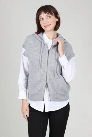 No Effort Soft Texture S/L Rib Zip Hoodie, Sterling