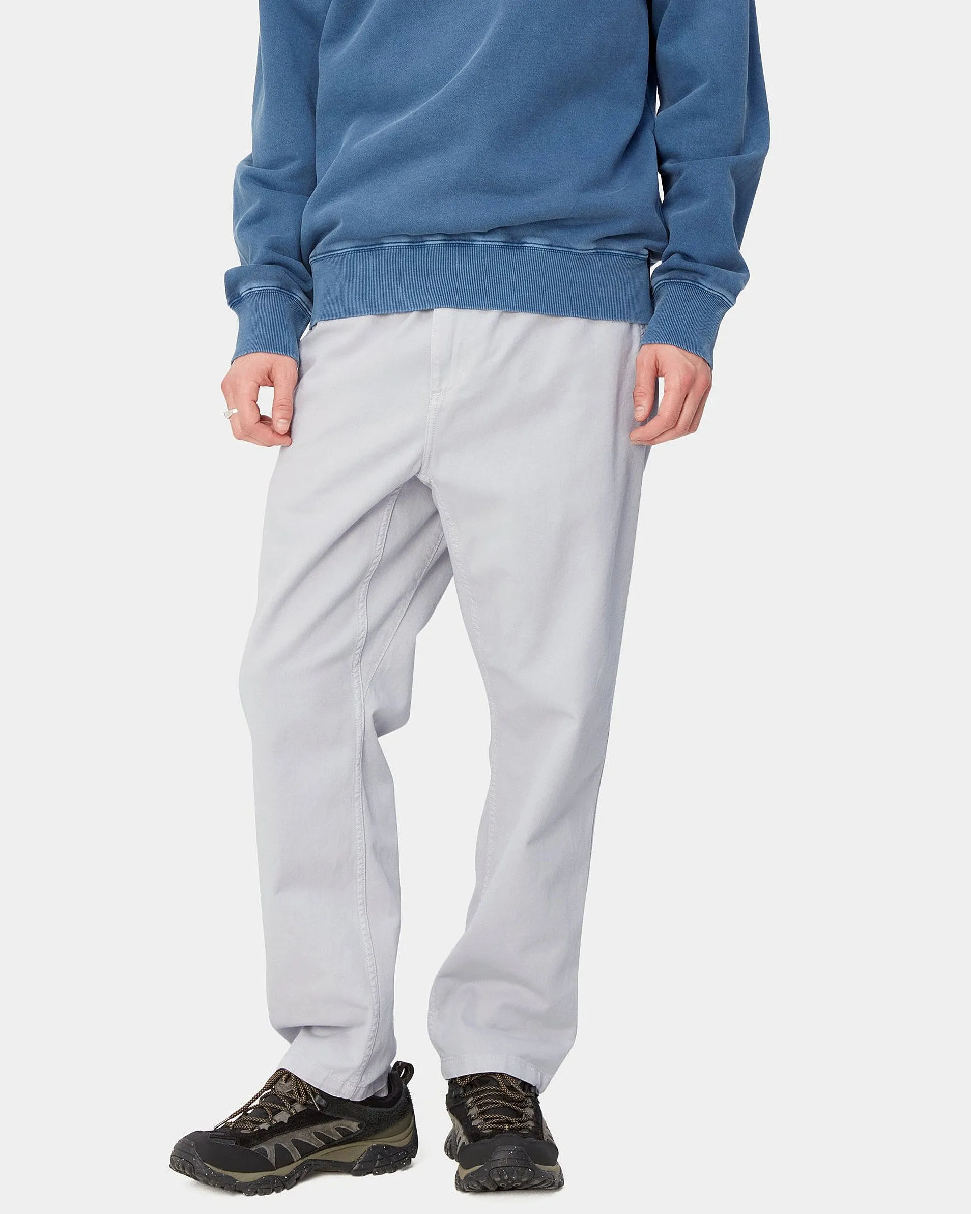 Carhartt WIP Flint Pant Regular Tapered Mens Trousers - Sonic Silver Garment Dyed | Carhartt WIP Chinos & Non-Denim Pants | JEANSTORE