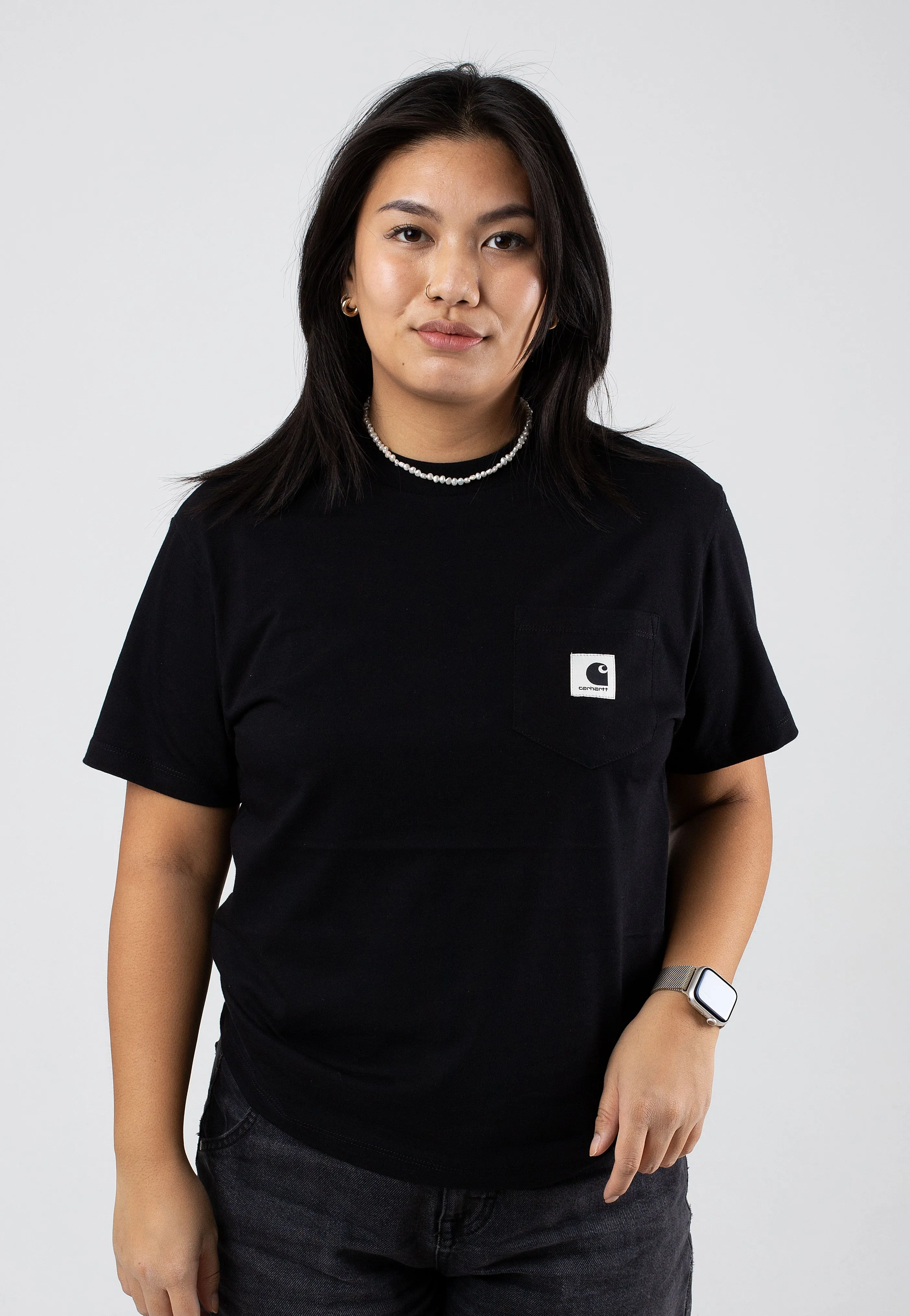 Carhartt WIP - W' Pocket Black - T-Shirt Stylish Outfit Geometric Pattern
