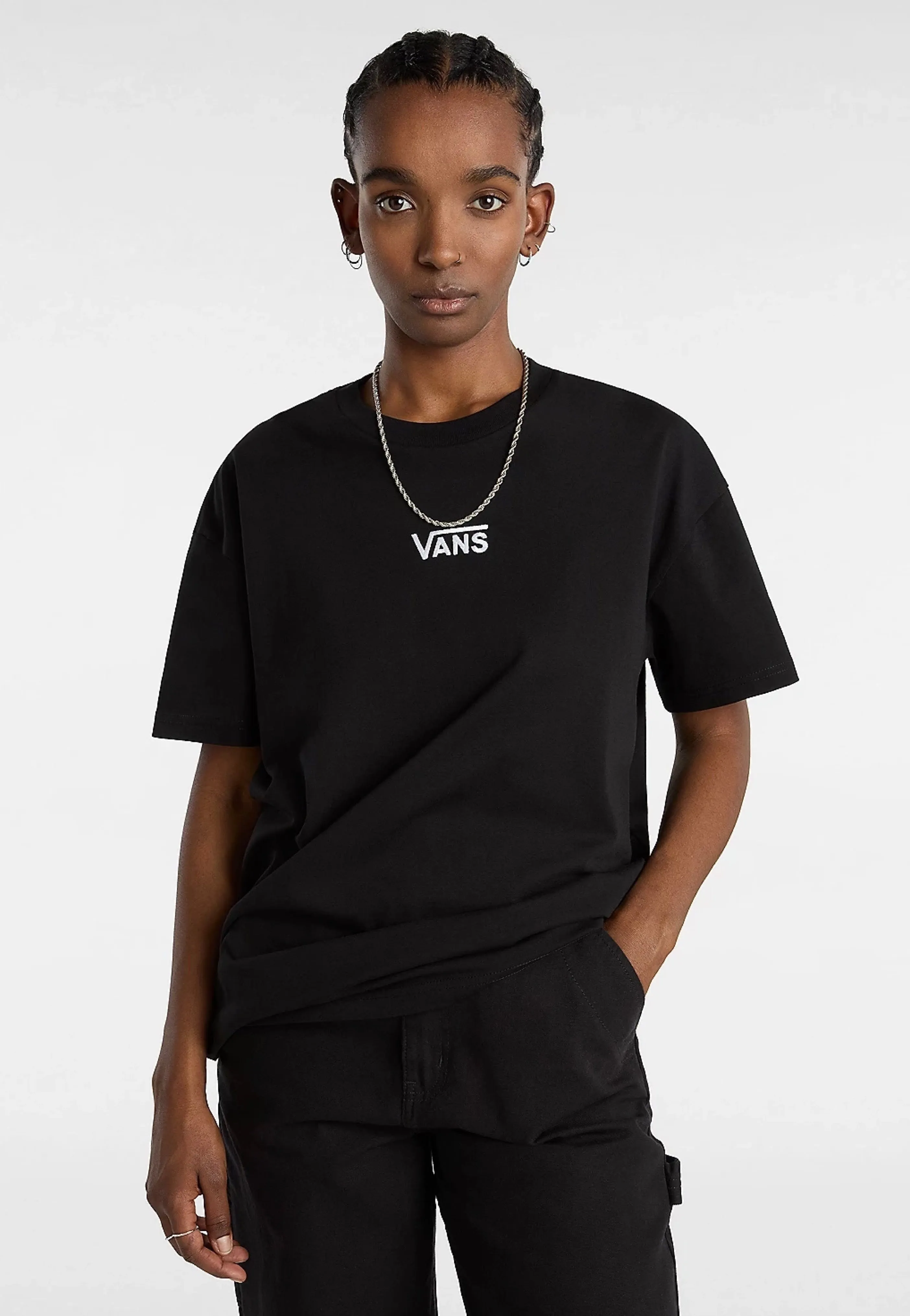 soft fit Everyday Comfort Style Vans - Flying V Oversized Black - T-Shirt