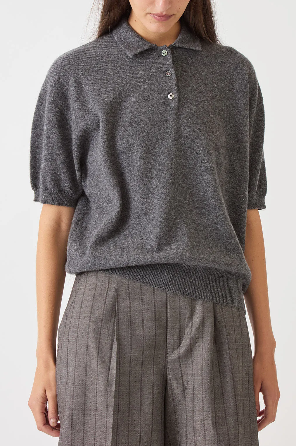 Darrin Dark Grey Top Casual Texture