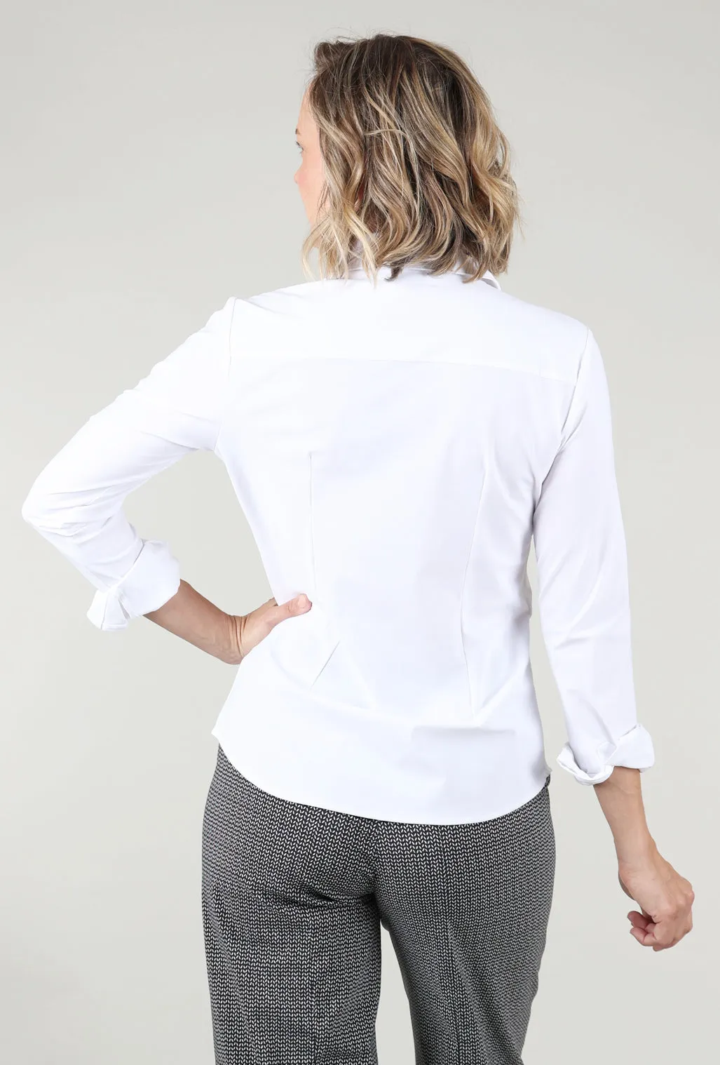 Dawn Tech Button-Up Shirt, White Streetwear Vibes
